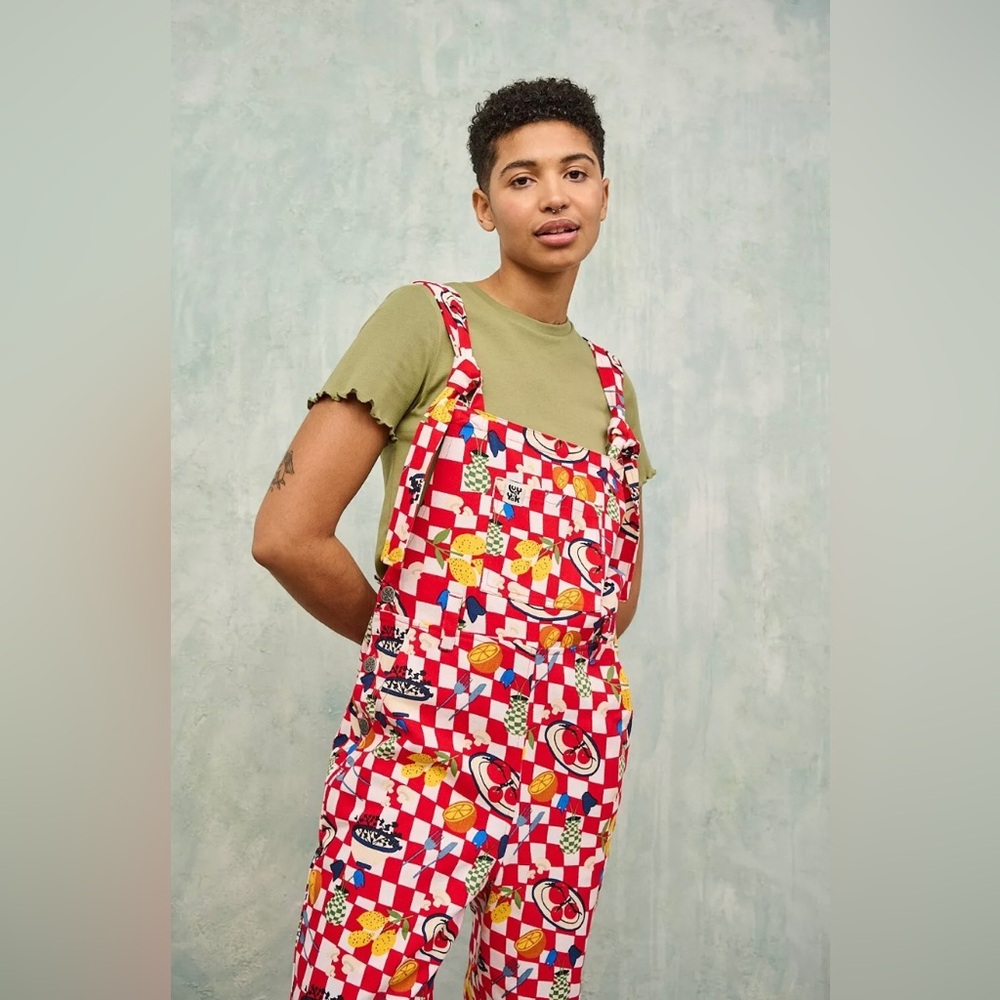Lucy & Yak L.E. Easton Dungaree Happy Hamper Print